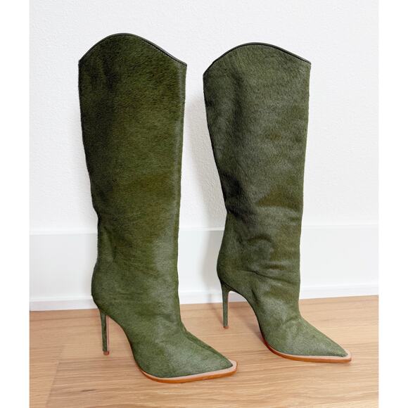 Schutz Maryana Welt Wild Pointed Toe Calf Hair High Heel Tall Boot US 5 - Picture 3 of 10